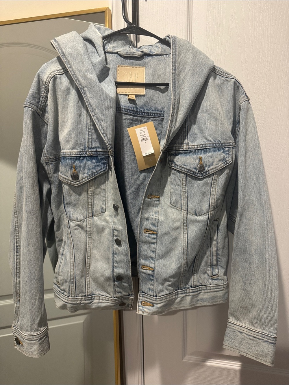 GAP X BÉIS light blue denim hooded jacket NWT Sz Small